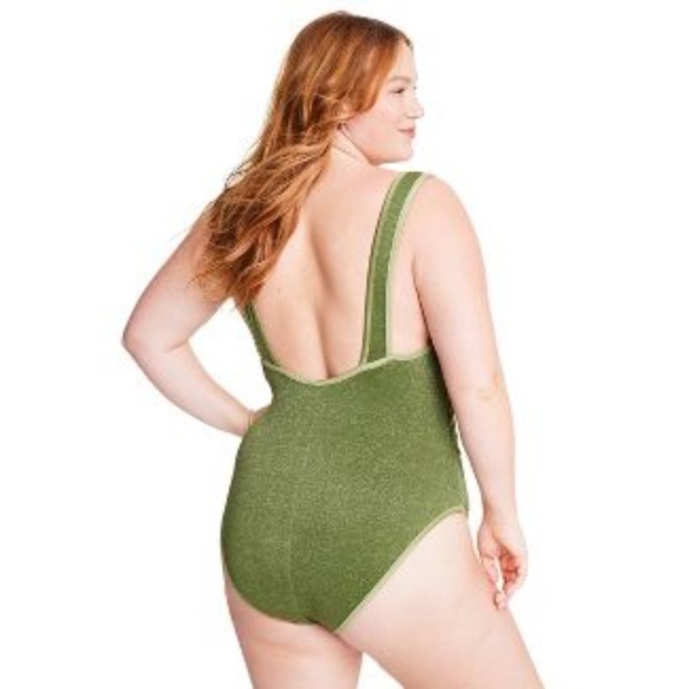 Fe Noel metallic high leg cheeky one piece swimsuit - Picture 2 of 8